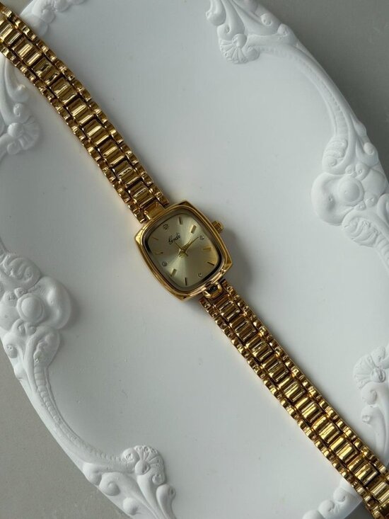 SKU0501 Retro Gold Women Minimalist Square Watch Bracelet Stainless steel main image 4